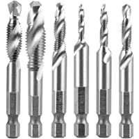 ss shovan 6 piezas brocas 1-4 d&quot- vástago hexagonal HSS Métricas mano derecha Rosca Toque y cónica Brocas para taladro…